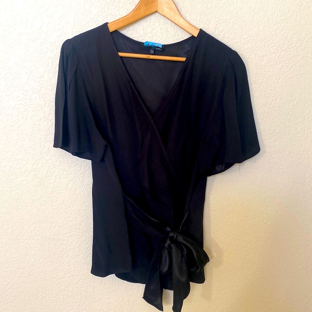 Black blouse with tie